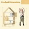 Natural MDF Pine Wood Kids Bookshelf with House Design and Cabinets